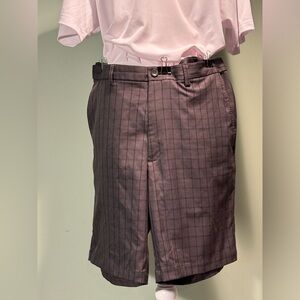 Men’s gray plaid quick dry shorts size 36 w/stretch waist band